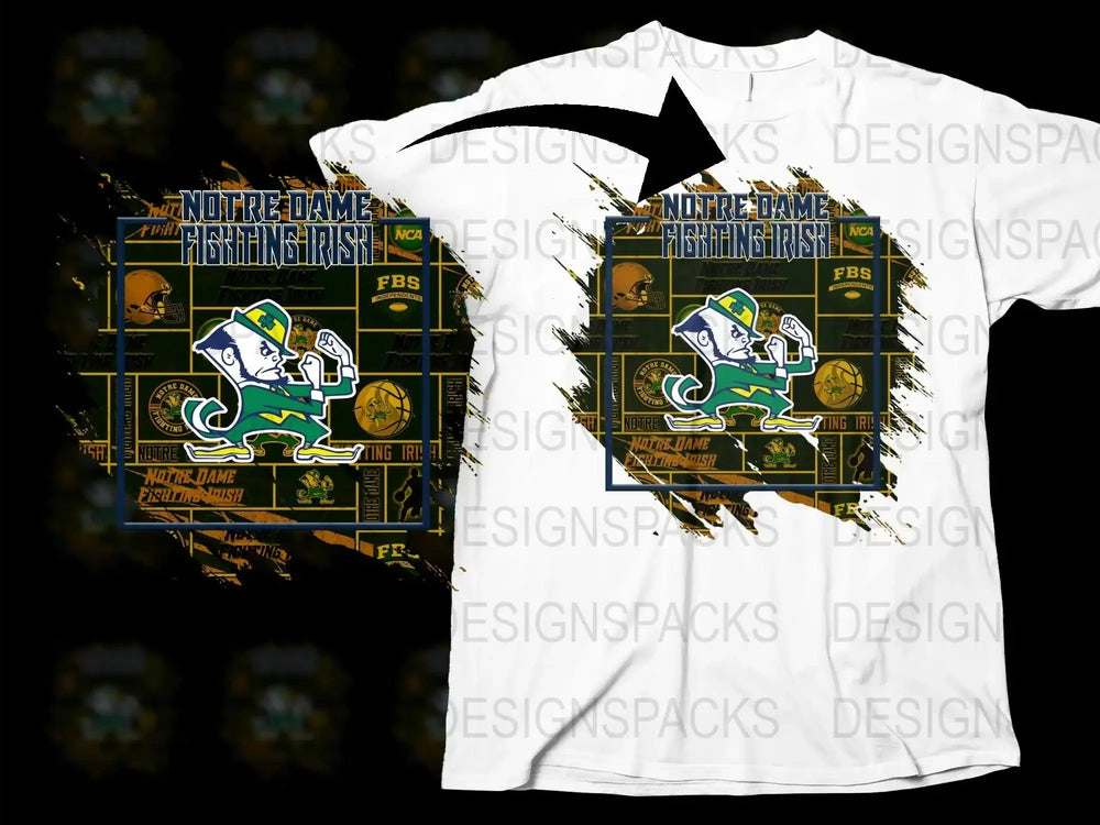 Notre Dame Football T-shirt, Vintage Mascot Graphic Tee, Collegiate Apparel, Sports Fan Gift