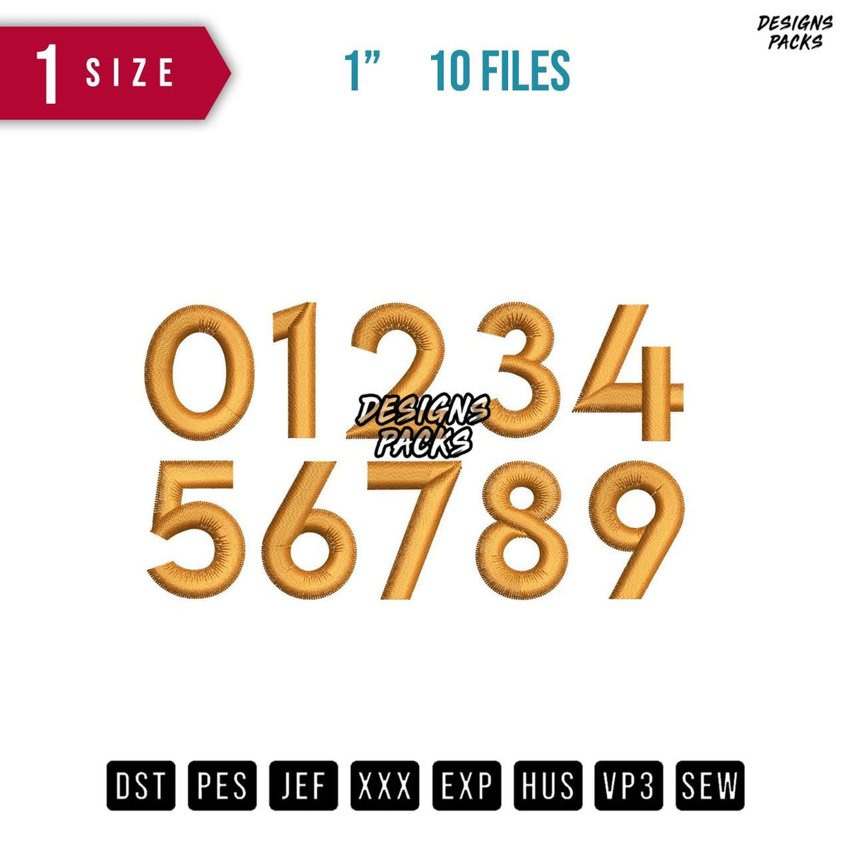 Number 0-9 Embroidery Design