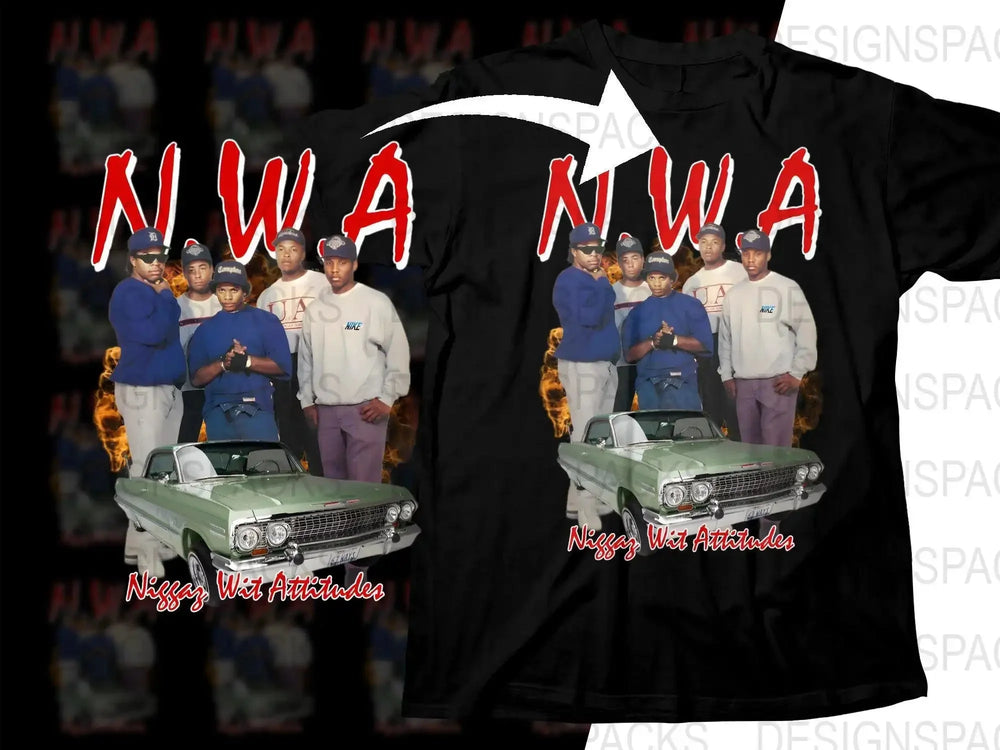 N.W.A Iconic Group Vintage Style Music Bootleg Png Digital Download