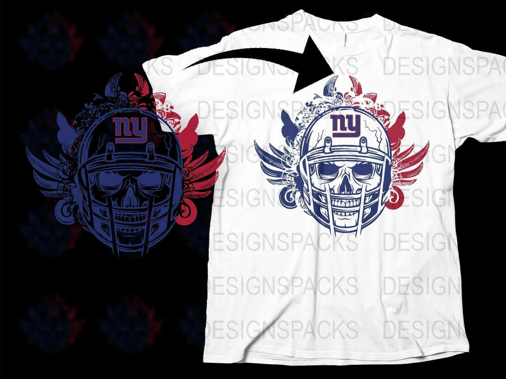 New York Football Team Samurai Helmet Graphic T-Shirt, Stylish Sports Fan Apparel, Unique Gift Idea