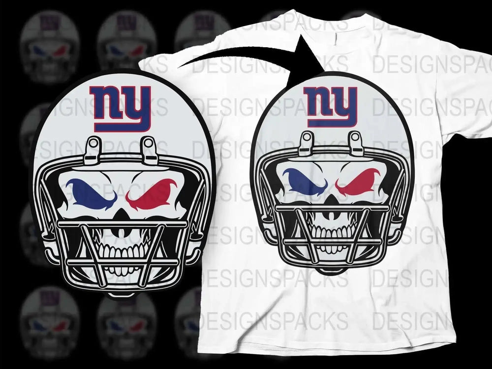 New York Football Helmet Graphic T-Shirt, Men's White Sports Tee, Unique Fan Apparel, Cool Football Design Shirt
