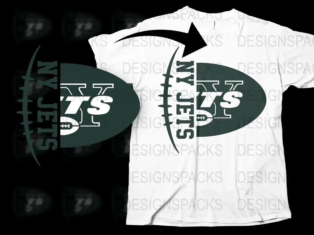 New York Jets Inspired T-Shirt, Football Team Logo Graphic Tee, Sports Fan Apparel, Unisex White Shirt