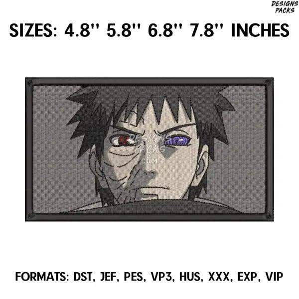 Obito Embroidery Design File/ Naruto Anime Embroidery Design/ Machine  Design Pes Dst. Obito Uchiha embroidery pes