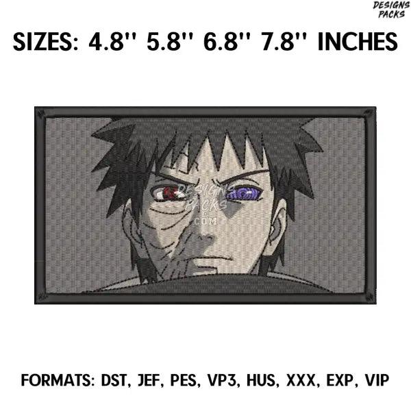 Obito Embroidery Design File/ Naruto Anime Embroidery Design/ Machine  Design Pes Dst. Obito Uchiha embroidery pes