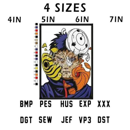 Obito Uchiha Anime Embroidery Design