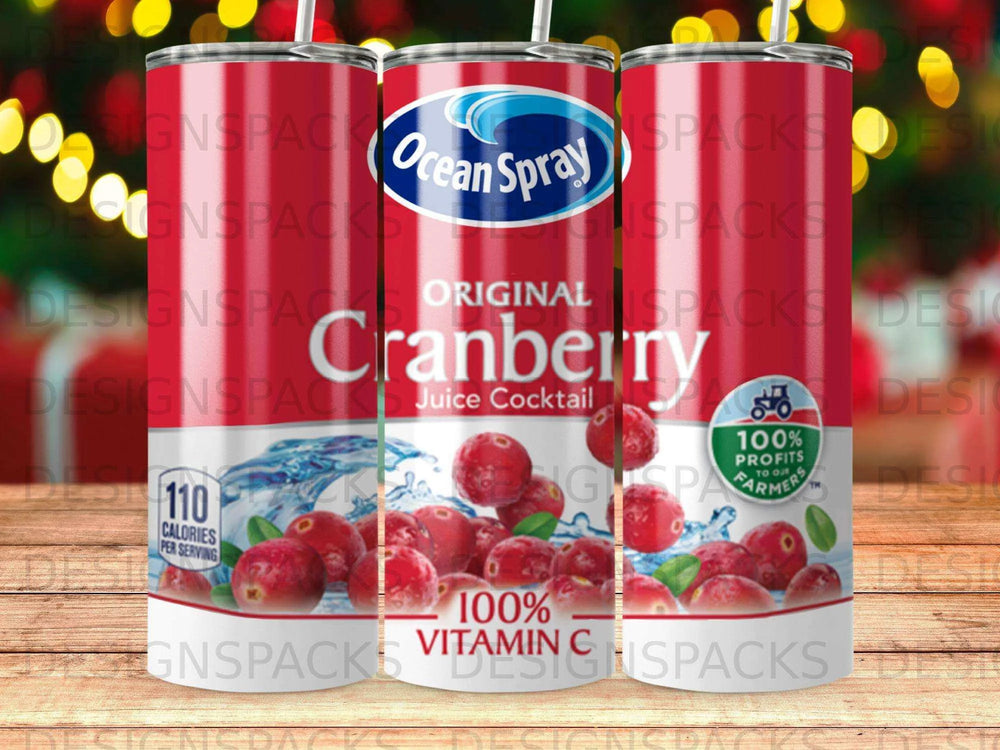 Ocean Spray Original Cranberry Juice Cocktail Tumbler Digital Wrap Design