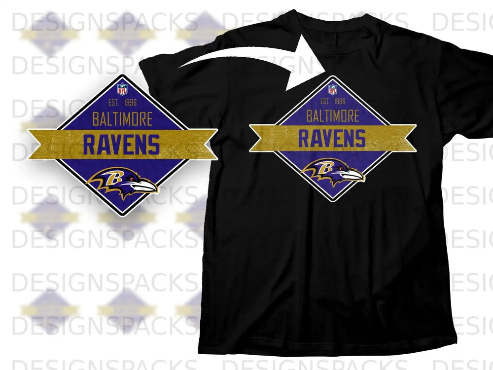 Baltimore Ravens EST. 1996 NFL Team Logo T-Shirt