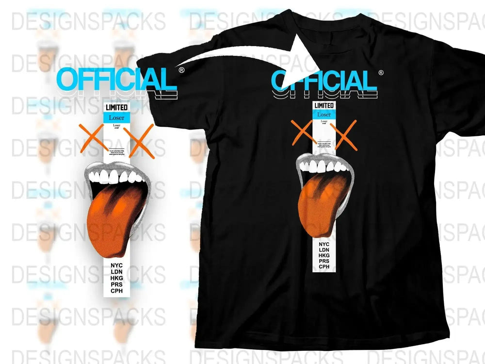 Official Limited Loser X X Tongue Out Graphic Png Digital Download