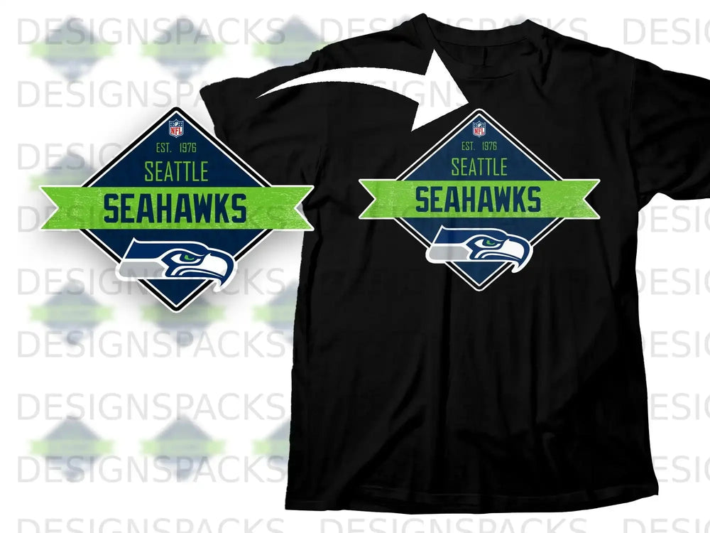 Seattle Seahawks Est 1976 NFL Logo Graphic T-shirt