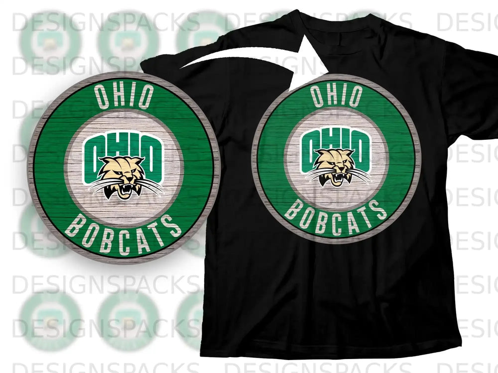Ohio Bobcats Vintage Style Round Logo Shirt