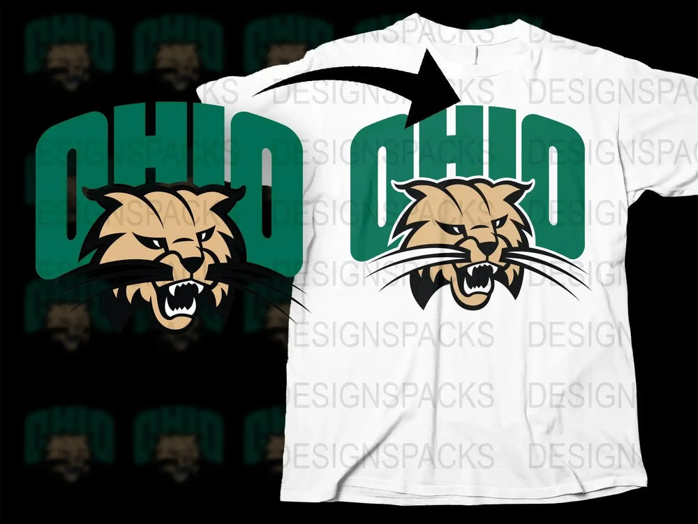 Ohio Bobcats College Football Png Digital Download