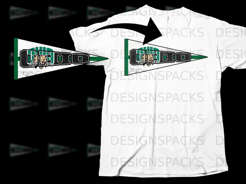 Ohio University Bobcats Logo Pennant T-Shirt