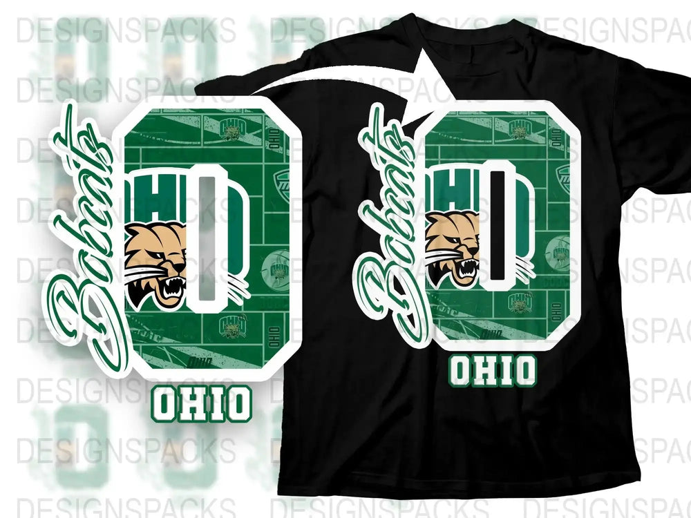 Ohio Bulldog Graphic T-Shirt, Vintage Sports Design Tee, Black Casual Wear
