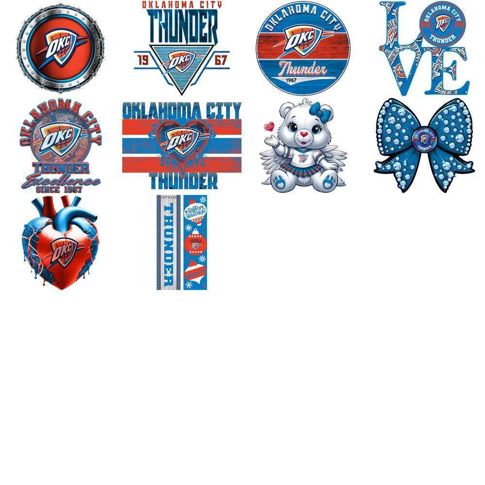 48 Oklahoma City Thunder Basketball Designs Bundle PNG
