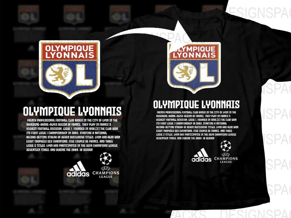 Olympique Lyonnais Soccer Logo Design Png Digital Download