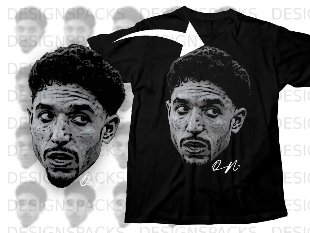 Graphic Black T-Shirt with Unique Face Design