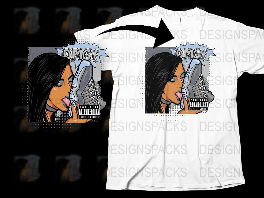 OMG Comic Style Pop Art Design Parental Advisory Png Digital Download