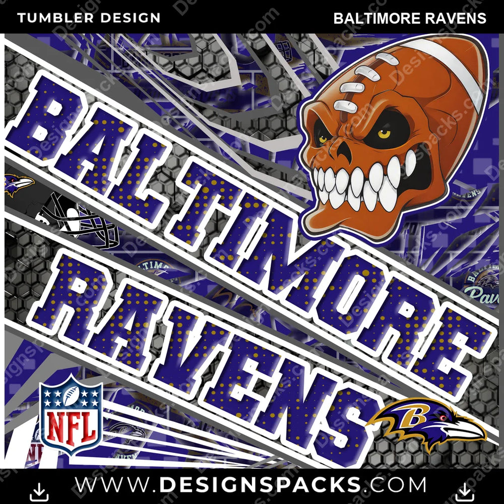 Football Angry Sports Baltimore Ravens NFL Football Tumbler Digital Wrap Design Download