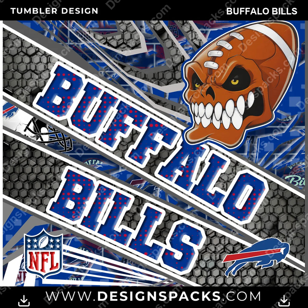 Football Angry Sports Buffalo Bills NFL Football Tumbler Digital Wrap Design Download