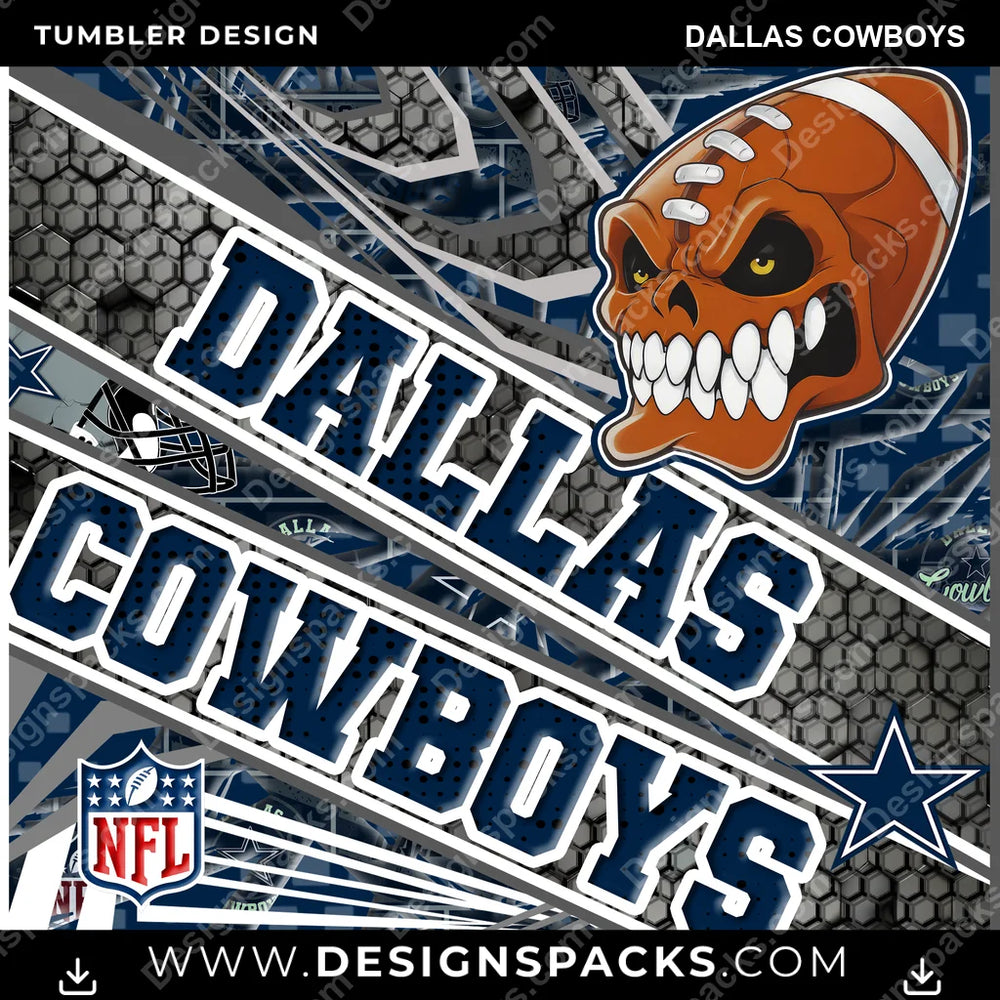 Football Angry Sports Dallas Cowboys NFL Football Tumbler Digital Wrap Design Download