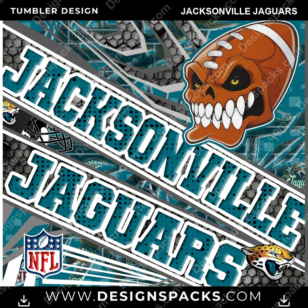 Football Angry Sports Jacksonville Jaguars NFL Football Tumbler Digital Wrap Design Download