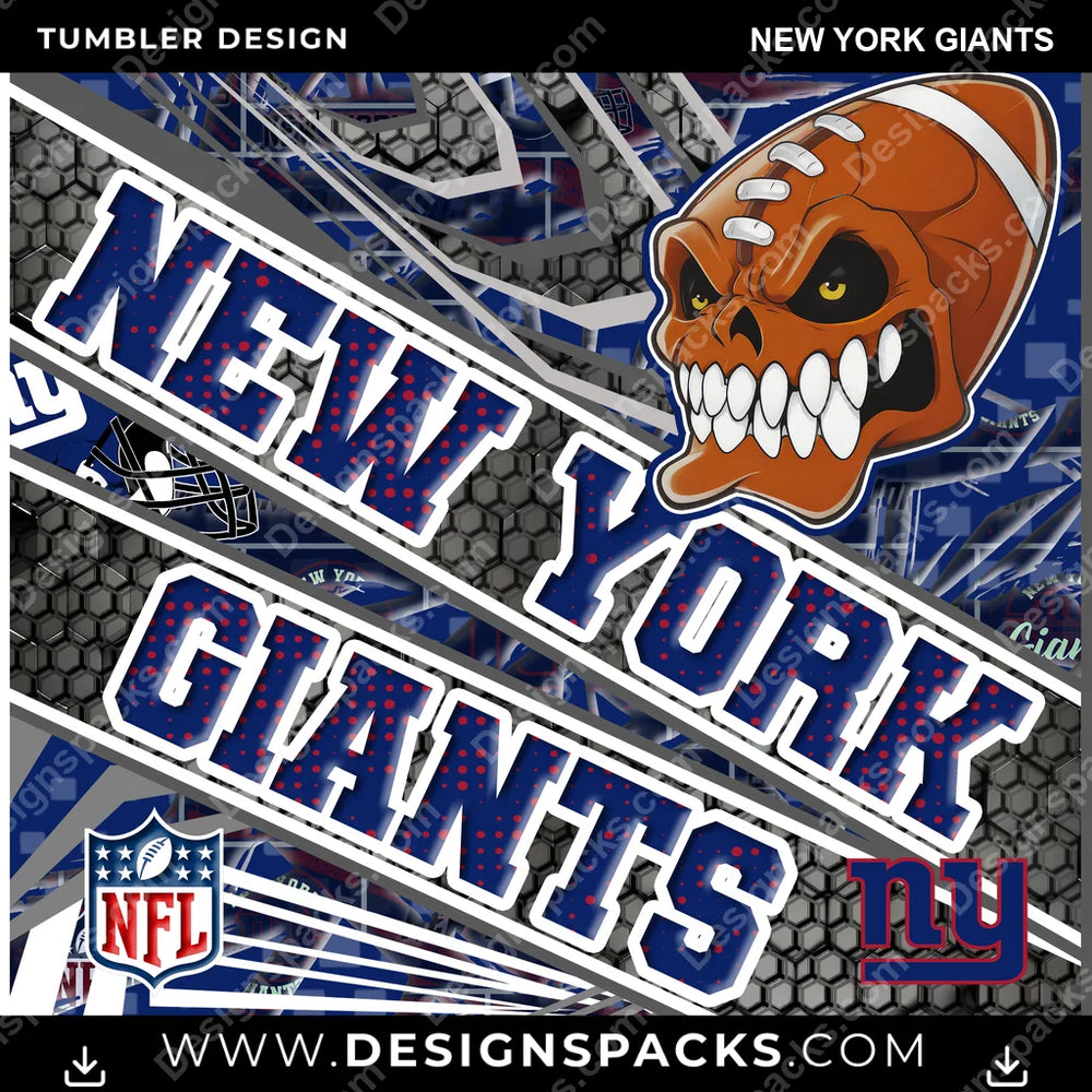 Football Angry Sports New York Giants NFL Football Tumbler Digital Wrap Design Download