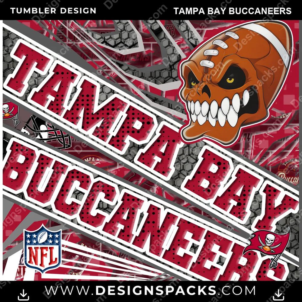 Football Angry Sports Tampa Bay Buccaneers NFL Football Tumbler Digital Wrap Design Download