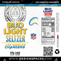 Load image into Gallery viewer, Football Bud Light Seltzer Los Angeles Chargers NFL Football Tumbler Digital Wrap Design Download
