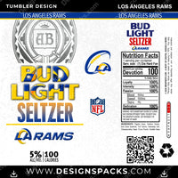 Load image into Gallery viewer, Football Bud Light Seltzer Los Angeles Rams NFL Football Tumbler Digital Wrap Design Download
