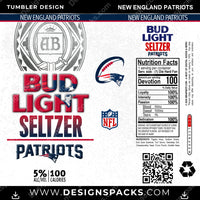 Load image into Gallery viewer, Football Bud Light Seltzer New England Patriots NFL Football Tumbler Digital Wrap Design Download
