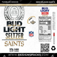 Load image into Gallery viewer, Football Bud Light Seltzer New Orleans Saints NFL Football Tumbler Digital Wrap Design Download
