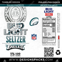 Load image into Gallery viewer, Football Bud Light Seltzer Philadelphia Eagles NFL Football Tumbler Digital Wrap Design Download
