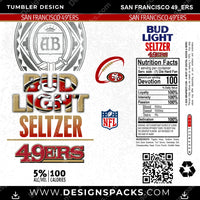 Load image into Gallery viewer, Football Bud Light Seltzer San Francisco 49ers NFL Football Tumbler Digital Wrap Design Download
