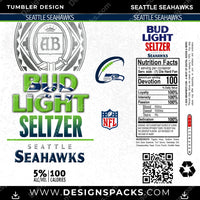Load image into Gallery viewer, Football Bud Light Seltzer Seattle Seahawks NFL Football Tumbler Digital Wrap Design Download
