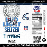 Lade Bild in die Galerieansicht, Football Bud Light Seltzer Tennessee Titans NFL Football Tumbler Digital Wrap Design Download

