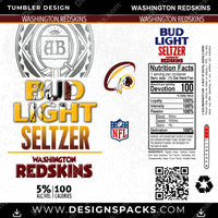 Load image into Gallery viewer, Football Bud Light Seltzer Washington Redskins NFL Football Tumbler Digital Wrap Design Download
