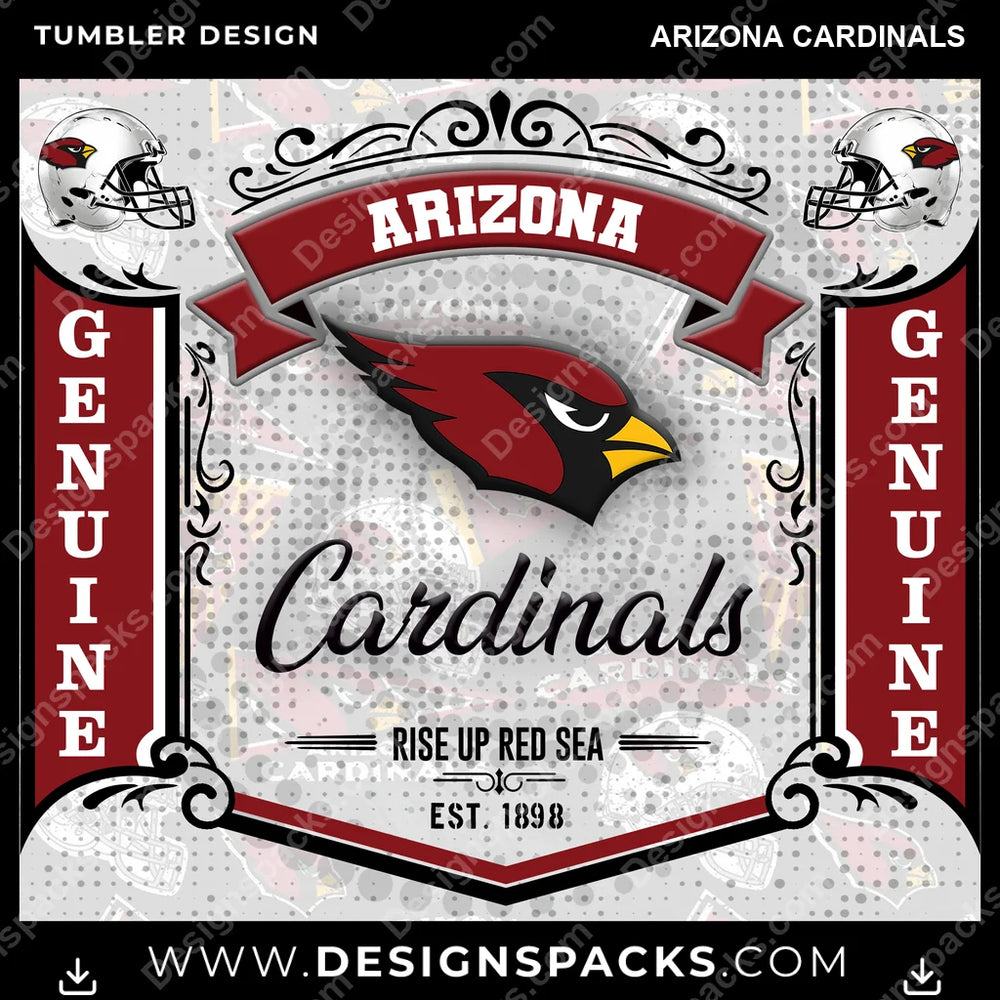 Football Bud Arizona Cardinals NFL Football Tumbler Digital Wrap Design Download