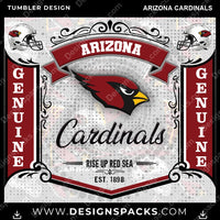 将图片加载到图库查看器中，Football Bud Arizona Cardinals NFL Football Tumbler Digital Wrap Design Download
