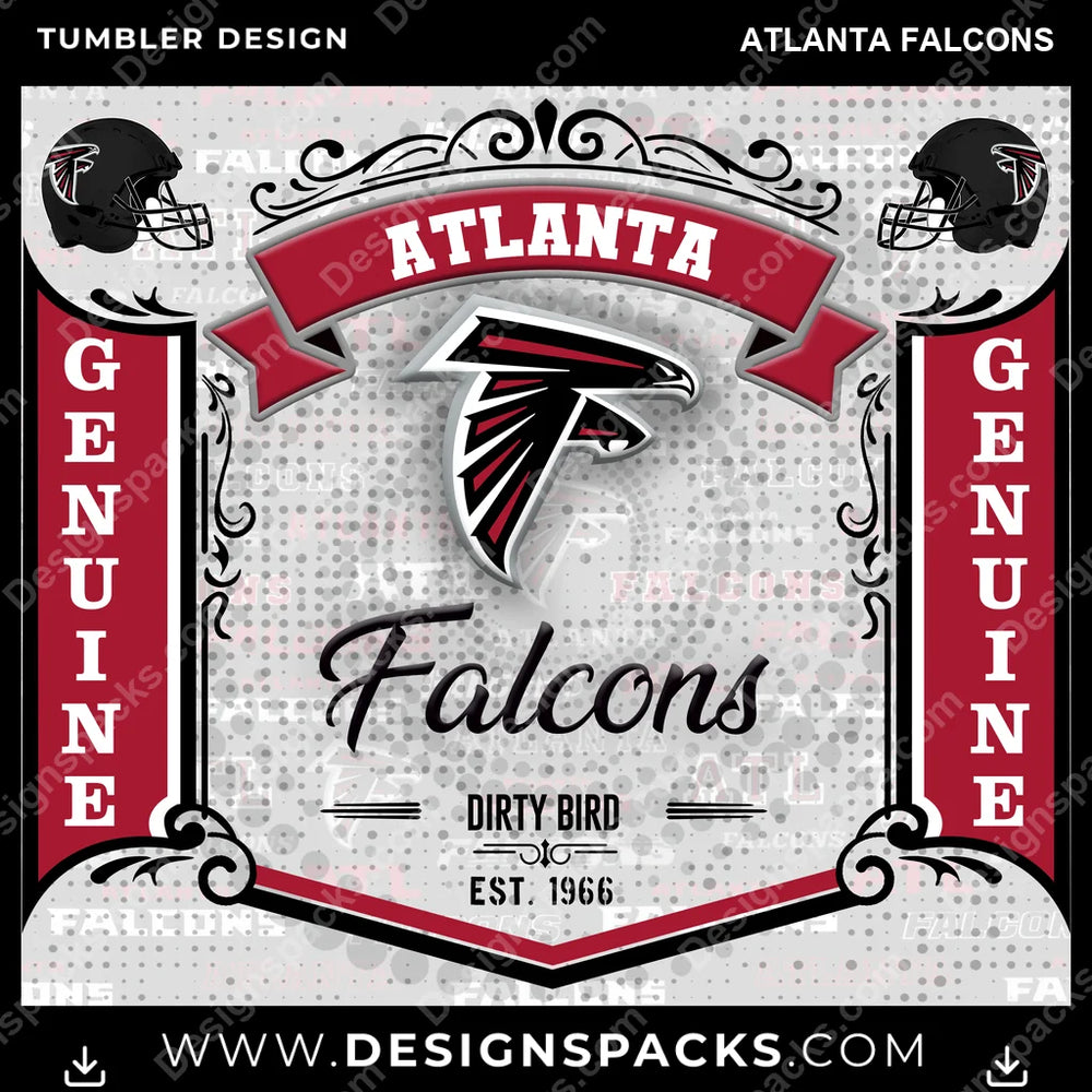 Football Bud Atlanta Falcons NFL Football Tumbler Digital Wrap Design Download