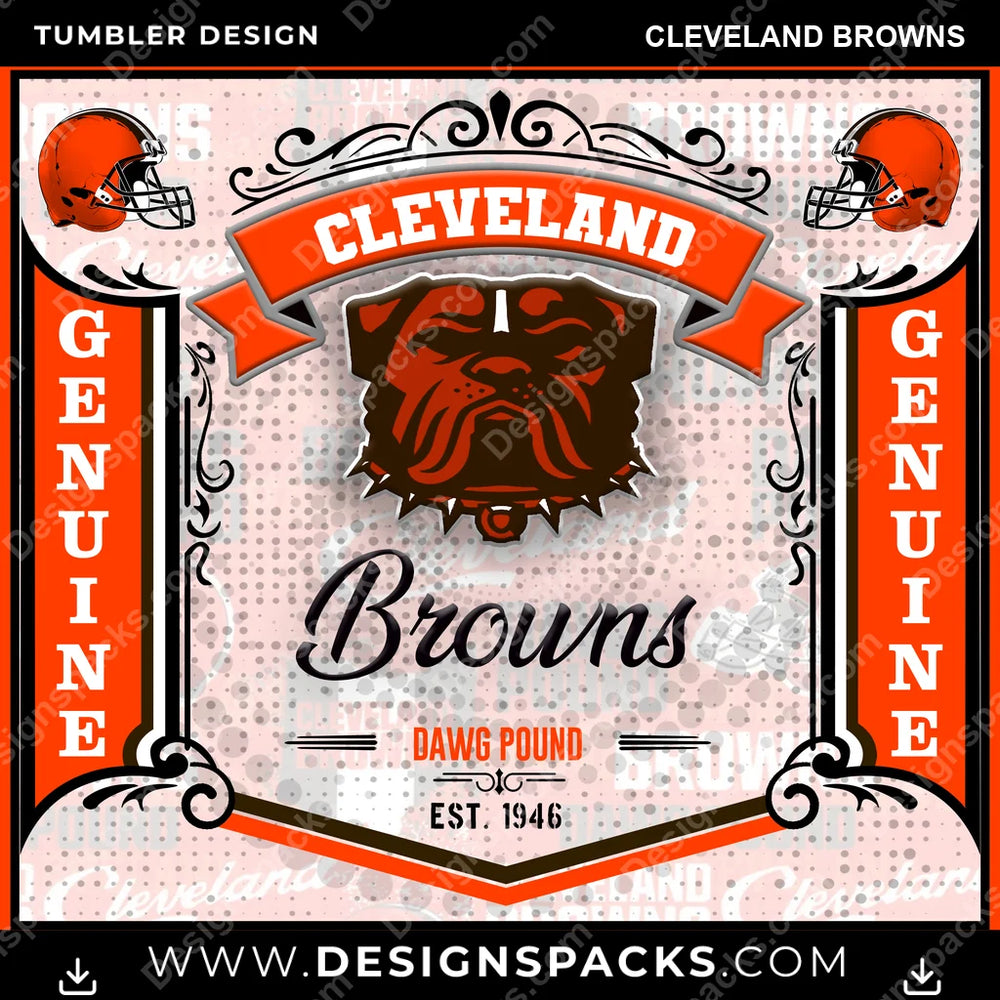 Football Bud Cleveland Browns NFL Football Tumbler Digital Wrap Design Download