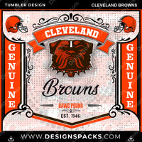 Load image into Gallery viewer, Football Bud Cleveland Browns NFL Football Tumbler Digital Wrap Design Download
