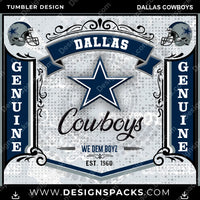 Load image into Gallery viewer, Football Bud Dallas Cowboys NFL Football Tumbler Digital Wrap Design Download
