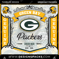 Load image into Gallery viewer, Football Bud Green Bay Packers NFL Football Tumbler Digital Wrap Design Download
