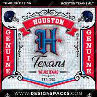 将图片加载到图库查看器中，Football Bud Houston Texans Alt NFL Football Tumbler Digital Wrap Design Download
