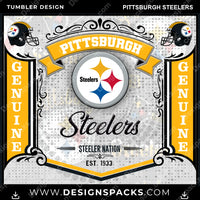 Lade Bild in die Galerieansicht, Football Bud Pittsburgh Steelers NFL Football Tumbler Digital Wrap Design Download
