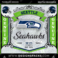 将图片加载到图库查看器中，Football Bud Seattle Seahawks NFL Football Tumbler Digital Wrap Design Download
