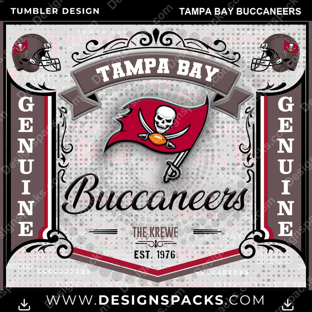 Football Bud Tampa Bay Buccaneers NFL Football Tumbler Digital Wrap Design Download