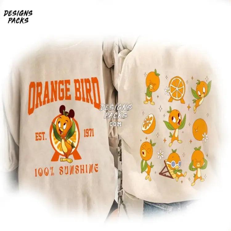 Orange Bird Cartoon Land Vintage Est.1971 Png Design