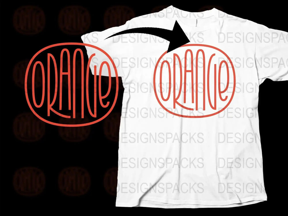 Orange Retro Logo Design Png Digital Download