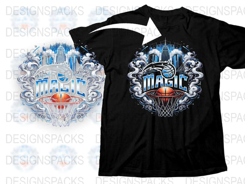Magic Basketball Graphic T-Shirt, Urban Style Sports Tee, Cool City Design, Men's Streetwear Shirt